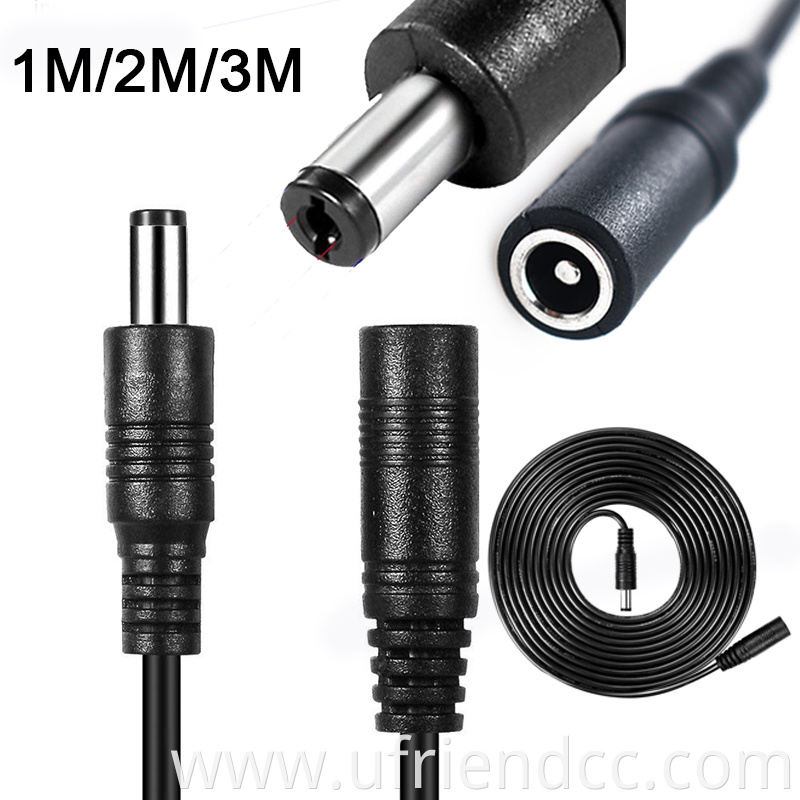 Custom 5V 12V Male to Female Male 55215525 DC Barrel Power Extension Cable